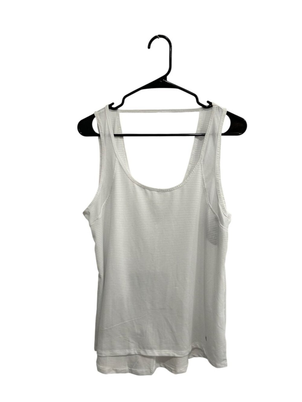 Bally Total Fitness Large White Tank Top Ventilated Minimalist Clean Girl NWT